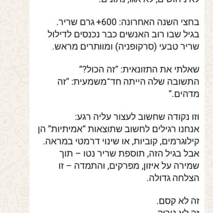 צילום מסך מהודעה — רחל נ.