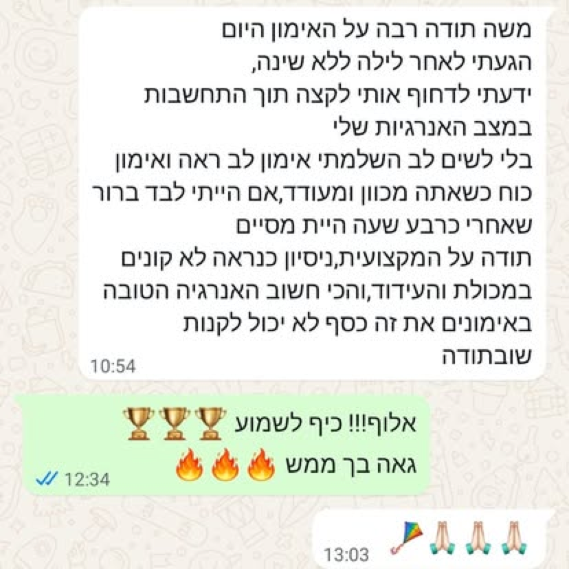 צילום מסך מהודעה — תומר ח.